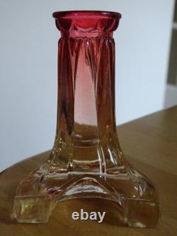 BACCARAT ANCIEN PORTE MENU SOLIFLORE CRISTAL MOULE COLEUR ROUGE 19 EME ht 9 cm