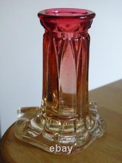 BACCARAT ANCIEN PORTE MENU SOLIFLORE CRISTAL MOULE COLEUR ROUGE 19 EME ht 9 cm