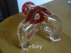 BACCARAT ANCIEN PORTE MENU SOLIFLORE CRISTAL MOULE COLEUR ROUGE 19 EME ht 9 cm