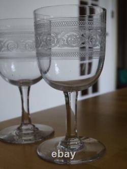 BACCARAT ATHENIENNE 7742 FORME 6079 4 ANCIENS VERRES APERITIF CRISTAL 10,5 cm