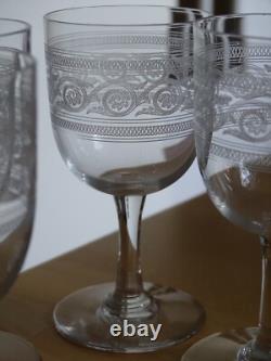 BACCARAT ATHENIENNE 7742 FORME 6079 4 ANCIENS VERRES APERITIF CRISTAL 10,5 cm