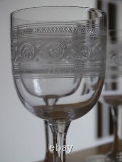 BACCARAT ATHENIENNE 7742 FORME 6079 4 ANCIENS VERRES APERITIF CRISTAL 10,5 cm