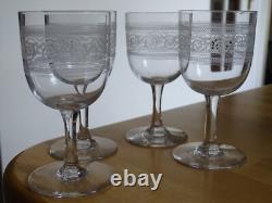 BACCARAT ATHENIENNE 7742 FORME 6079 4 ANCIENS VERRES APERITIF CRISTAL 10,5 cm