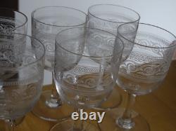 BACCARAT ATHENIENNE 7742 FORME 6079 6 ANCIENS VERRES APERITIF CRISTAL 10,5 cm