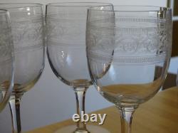 BACCARAT ATHENIENNE 7742 FORME BALLON 4 ANCIENS VERRES A EAU CRISTAL ht 15,5 cm