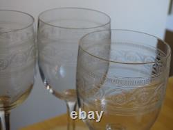 BACCARAT ATHENIENNE 7742 FORME BALLON 4 ANCIENS VERRES A EAU CRISTAL ht 15,5 cm