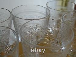 BACCARAT ATHENIENNE 7742 GONDOLE 6 ANCIENS VERRES A APERITIF CRISTAL ht 10 cm