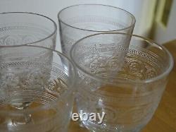 BACCARAT ATHENIENNE 7742 GONDOLE 6 ANCIENS VERRES A APERITIF CRISTAL ht 10 cm