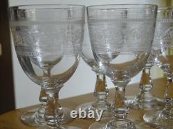 BACCARAT ATHENIENNE 7742 GONDOLE 6 ANCIENS VERRES A VIN ROUGE CRISTAL ht 12 cm