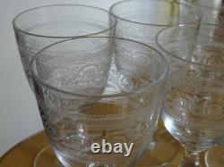 BACCARAT ATHENIENNE 7742 GONDOLE 6 ANCIENS VERRES A VIN ROUGE CRISTAL ht 12 cm