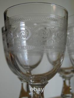 BACCARAT ATHENIENNE 7742 GONDOLE 6 ANCIENS VERRES A VIN ROUGE CRISTAL ht 12 cm
