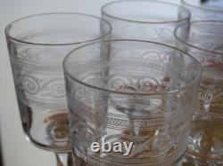 BACCARAT ATHENIENNE 7742 PIEDOUCHE 6 ANCIENS VERRES VIN ROUGE CRISTAL HT 12,5 cm