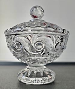 BACCARAT Ancienne Boîte en Cristal Moulé Modèle Moulure Russe