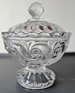 BACCARAT Ancienne Boîte en Cristal Moulé Modèle Moulure Russe