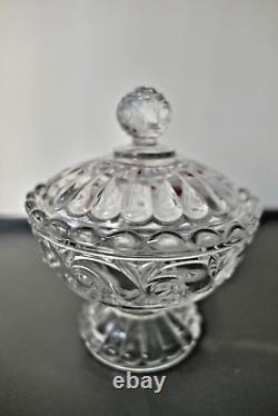 BACCARAT Ancienne Boîte en Cristal Moulé Modèle Moulure Russe