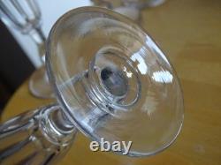 BACCARAT CRISTAL 4 ANCIENNE FLUTES CHAMPAGNE CONIQUE COTES PLATE ht 17,3 cm