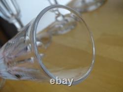 BACCARAT CRISTAL 4 ANCIENNE FLUTES CHAMPAGNE CONIQUE COTES PLATE ht 17,3 cm
