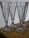 BACCARAT CRISTAL 4 ANCIENNE FLUTES CHAMPAGNE CONIQUE FILETS COTES PLATE 17 cm