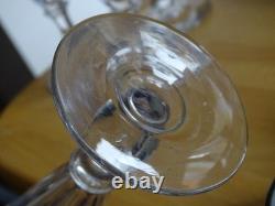 BACCARAT CRISTAL 4 ANCIENNE FLUTES CHAMPAGNE CONIQUE FILETS COTES PLATE 17 cm
