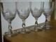 BACCARAT CRISTAL 4 ANCIENS VERRES VIN ROUGE JEUX D'ORGUES BISEAUX COUPE 12,2 cm