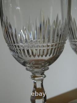 BACCARAT CRISTAL 4 ANCIENS VERRES VIN ROUGE JEUX D'ORGUES BISEAUX COUPE 12,2 cm