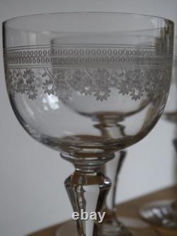 BACCARAT CRISTAL 6 ANCIENS VERRES A VIN ROUGE MOD 8447 POMPADOUR 1920 ht 11,3 cm