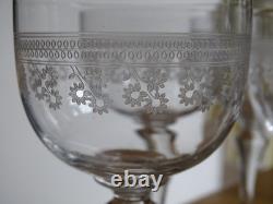BACCARAT CRISTAL 6 ANCIENS VERRES A VIN ROUGE MOD 8447 POMPADOUR 1920 ht 11,3 cm