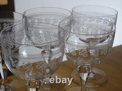 BACCARAT CRISTAL 6 ANCIENS VERRES A VIN ROUGE MOD 8447 POMPADOUR 1920 ht 11,3 cm