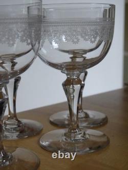 BACCARAT CRISTAL 6 ANCIENS VERRES A VIN ROUGE MOD 8447 POMPADOUR 1920 ht 11,3 cm