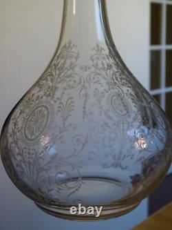 BACCARAT CRISTAL ANCIENNE CARAFE A VIN MODELE GRAVURE NAPOLEON 3 ht 30 cm