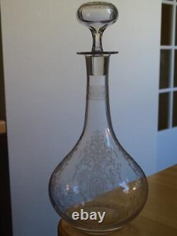 BACCARAT CRISTAL ANCIENNE CARAFE A VIN MODELE GRAVURE NAPOLEON 3 ht 30 cm