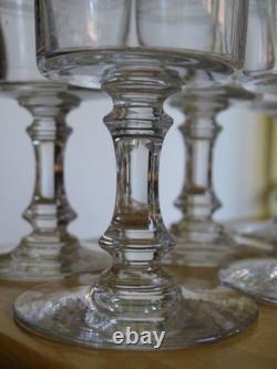 BACCARAT CRISTAL MOD ATHENIENNE 7742 PIEDOUCHE 6 ANCIENS VERRES A VIN ht 12,5 cm
