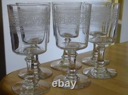 BACCARAT CRISTAL MOD ATHENIENNE 7742 PIEDOUCHE 6 ANCIENS VERRES A VIN ht 12,5 cm
