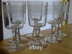 BACCARAT CRISTAL MOD ATHENIENNE 7742 PIEDOUCHE 6 ANCIENS VERRES A VIN ht 12,5 cm