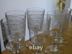 BACCARAT CRISTAL MOD ATHENIENNE 7742 PIEDOUCHE 6 ANCIENS VERRES A VIN ht 12,5 cm