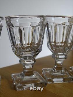 BACCARAT CRISTAL MOULER 4 ANCIENS PETITS VERRES POUR CAVE LIQUEUR 19 EME 7,3 cm