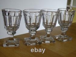 BACCARAT CRISTAL MOULER 4 ANCIENS PETITS VERRES POUR CAVE LIQUEUR 19 EME 7,3 cm