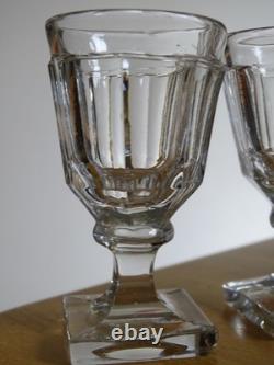 BACCARAT CRISTAL MOULER 4 ANCIENS PETITS VERRES POUR CAVE LIQUEUR 19 EME 7,3 cm
