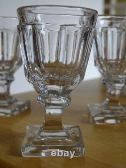 BACCARAT CRISTAL MOULER 4 ANCIENS PETITS VERRES POUR CAVE LIQUEUR 19 EME 7,3 cm