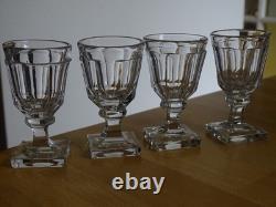 BACCARAT CRISTAL MOULER 4 ANCIENS PETITS VERRES POUR CAVE LIQUEUR 19 EME 7,3 cm