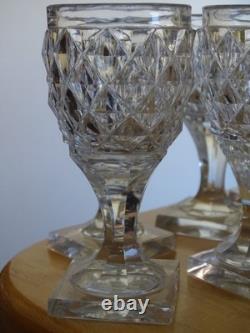BACCARAT LE CREUSOT 6 ANCIENS VERRES A VIN BLANC APERITIF CRISTAL 19 EME 11,2 cm