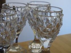 BACCARAT LE CREUSOT 6 ANCIENS VERRES A VIN BLANC APERITIF CRISTAL 19 EME 11,2 cm