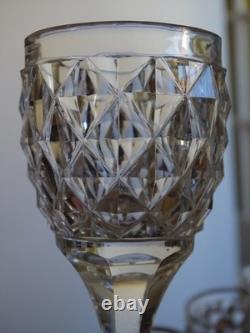 BACCARAT LE CREUSOT 6 ANCIENS VERRES A VIN BLANC APERITIF CRISTAL 19 EME 11,2 cm