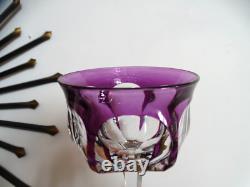 BACCARAT Malmaison 1 verre vin rhin ancien cristal doublé coloré violet 19 cm
