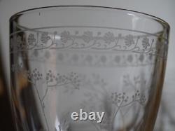 BACCARAT RARE 6 ANCIENS VERRES A VIN CRISTAL GRAVURE PAQUERETTES ht 12,2 cm 1890
