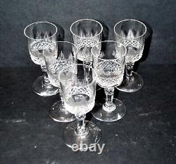 BACCARAT lot 6 verres à liqueur ancien en cristal taillé diamant jeux orgue 19e