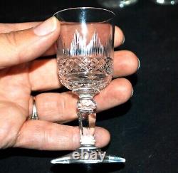 BACCARAT lot 6 verres à liqueur ancien en cristal taillé diamant jeux orgue 19e