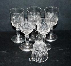 BACCARAT lot 6 verres à liqueur ancien en cristal taillé diamant jeux orgue 19e