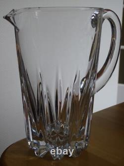 BAYEL 1 ANCIEN BROC CRUCHE PICHET A JUS CRISTAL MODELE VILLARI ht 20 cm