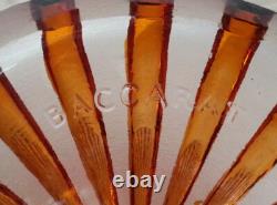 BELLE ancienne COUPE SUR PIED COMPOTIER en CRISTAL signé BACCARAT couleur AMBRE